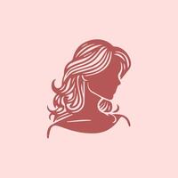 Woman head lineart illustration. One Line style drawing. Woman Line Art Minimalist Logo. vector