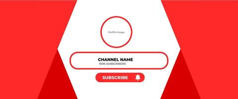 Youtube Channel Cover Wireframe. Youtube Banner For Design Your Channel. Youtube Channel Name Lower Third vector