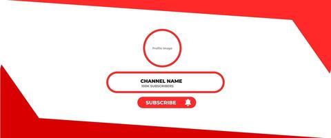 Youtube Channel Cover Wireframe. Youtube Banner For Design Your Channel. Youtube Channel Name Lower Third vector
