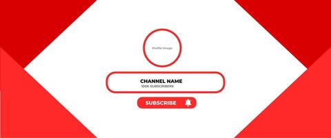 Youtube Channel Cover Wireframe. Youtube Banner For Design Your Channel. Youtube Channel Name Lower Third vector