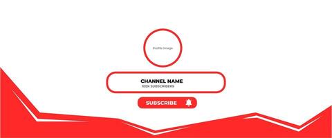 Youtube Channel Cover Wireframe. Youtube Banner For Design Your Channel. Youtube Channel Name Lower Third vector
