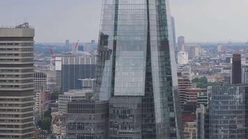 Close up view of the Shard skyscraper in London. The tallest building in the EU. Business center of London. video