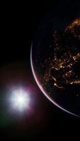 Planet earth globe view from space showing realistic earth surface video