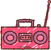 a pink radio with a microphone on it png