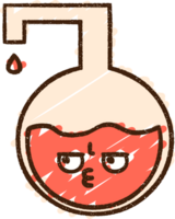a cartoon flask with a red liquid in it png