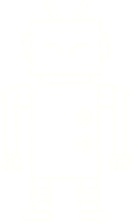a drawing of a robot with a white outline png