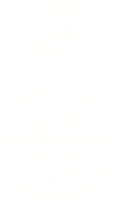 a white drawing of a flask with a face on it png