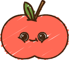 an apple with a cute face and a green leaf png