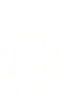 a drawing of a robot with a white outline png