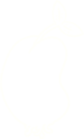 a drawing of a apple with a white outline png