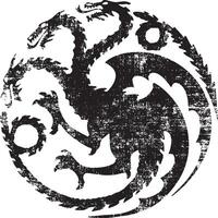 3 headed dragon hydra vector