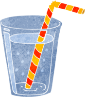 a glass with a straw and a drink in it png