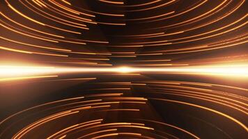 Abstract background with colorful neon lines and horizontal light stripes, movement of light particles. Futuristic neon trails. seamless loop. video
