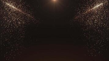 Abstract background glitter sparkle dust flying particles. Background for holidays and awards, Christmas. rain of gold points. animation seamless loop 4k video