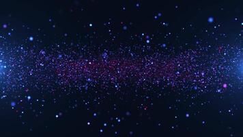 Abstract background of bright glowing particles of pink and blue colors. Animation of magic dots. Seamless 4K looping. video