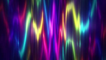 Abstract rainbow background with artistic vertical neon light stripes or soft multicolored lines. seamless loop, 4K video