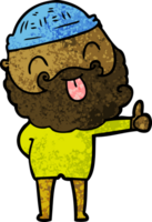man with beard sticking out tongue drawing png