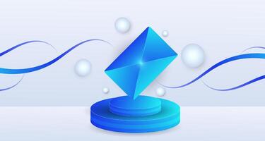 Envelope mail with blue and white background vector