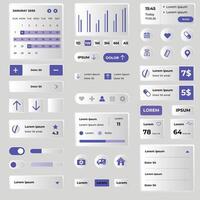 Gradient ui ux elements collection set vector