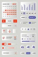 Gradient ui ux elements collection set vector