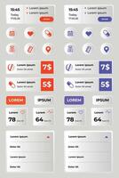 Gradient ui ux elements collection set vector