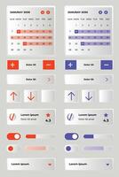Gradient ui ux elements collection set vector