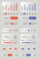 Gradient ui ux elements collection set vector