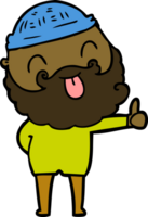 man with beard sticking out tongue drawing png