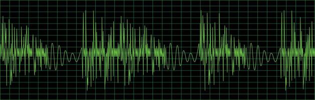 Green aqualizer with signal on black background vector