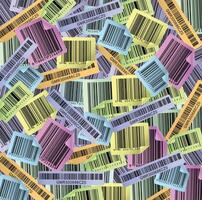 Barcodes of different colors on the background vector