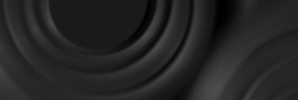 Abstract black grey smooth blurred circles abstract background vector