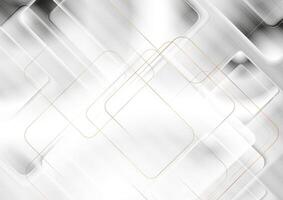 Grey glossy and golden squares abstract background vector
