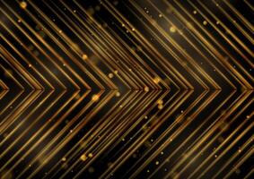 Golden shiny arrows abstract technology background vector
