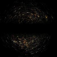 Golden shiny sparkling particles on black background vector