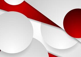 High contrast red and grey geometric background with circles vector