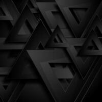 Black triangles abstract tech geometric background vector