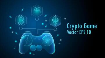 Technology crypto game joystick and reward bitcoin, Ethereum, suitable for mining, airdrop, and staking vector