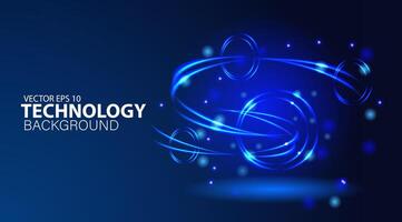 Technology abstract background blue light, network connection, big data, science, and futuristic concepts vector