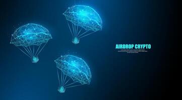 Abstract crypto airdrop coin for Bitcoin, Ethereum, and BNB. Digital money concept background vector