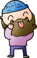 man with beard sticking out tongue drawing png