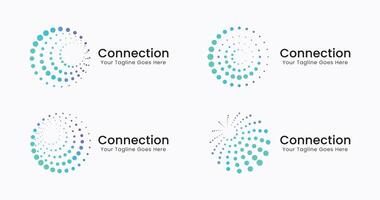 Connection Logo Business Global Technology and Network. Icon Template Collection Sign Symbol Innovation Communication Global vector