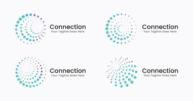 Connection Logo Business Global Technology and Network. Icon Template Collection Sign Symbol Innovation Communication Global