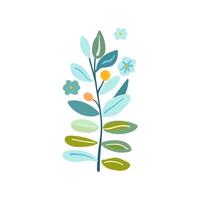 Minimalistic Isolated Branch with Delicate Leaves vector