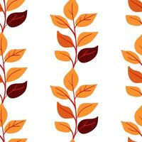Botanical seamless pattern. Simple Plant. Yellow branches, plant. White background. Ornament in Scandinavian style wrapping paper, textiles. vector