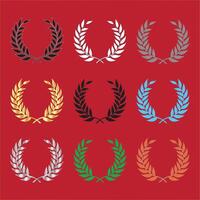 laurel wreath collection, leaves,laurel wreath, various colour laurel wreath design, vector