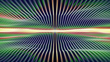 Rainbow colored background with colorful waving field of soft waves and rays with psychedelic glow. Seamless VJ loop animation of trippy ethereal patterns for hippy art and music performance. 4k 60fps video