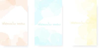 Watercolor Postcard Set Poster Collection with watercolor transparent texture Template to advertise your presentation ad submission vector