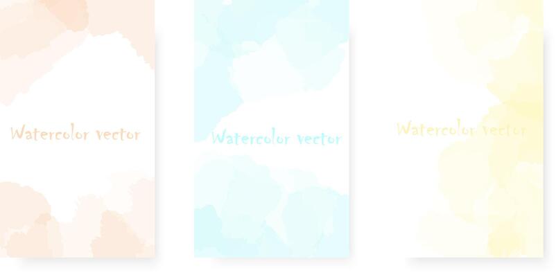 Watercolor Postcard Set Poster Collection with watercolor transparent texture Template to advertise your presentation ad submission