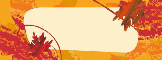 Autumn Autumn modern banner for seasonal discounts advertising and sales Texture colorful background with maple leaves in grunge style hand drawn abstract template for presentation invitations vector