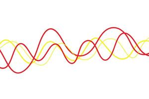 simple abstract yellow red color creative geometric thin wavy line pattern the lines of the rainbow drawn vector